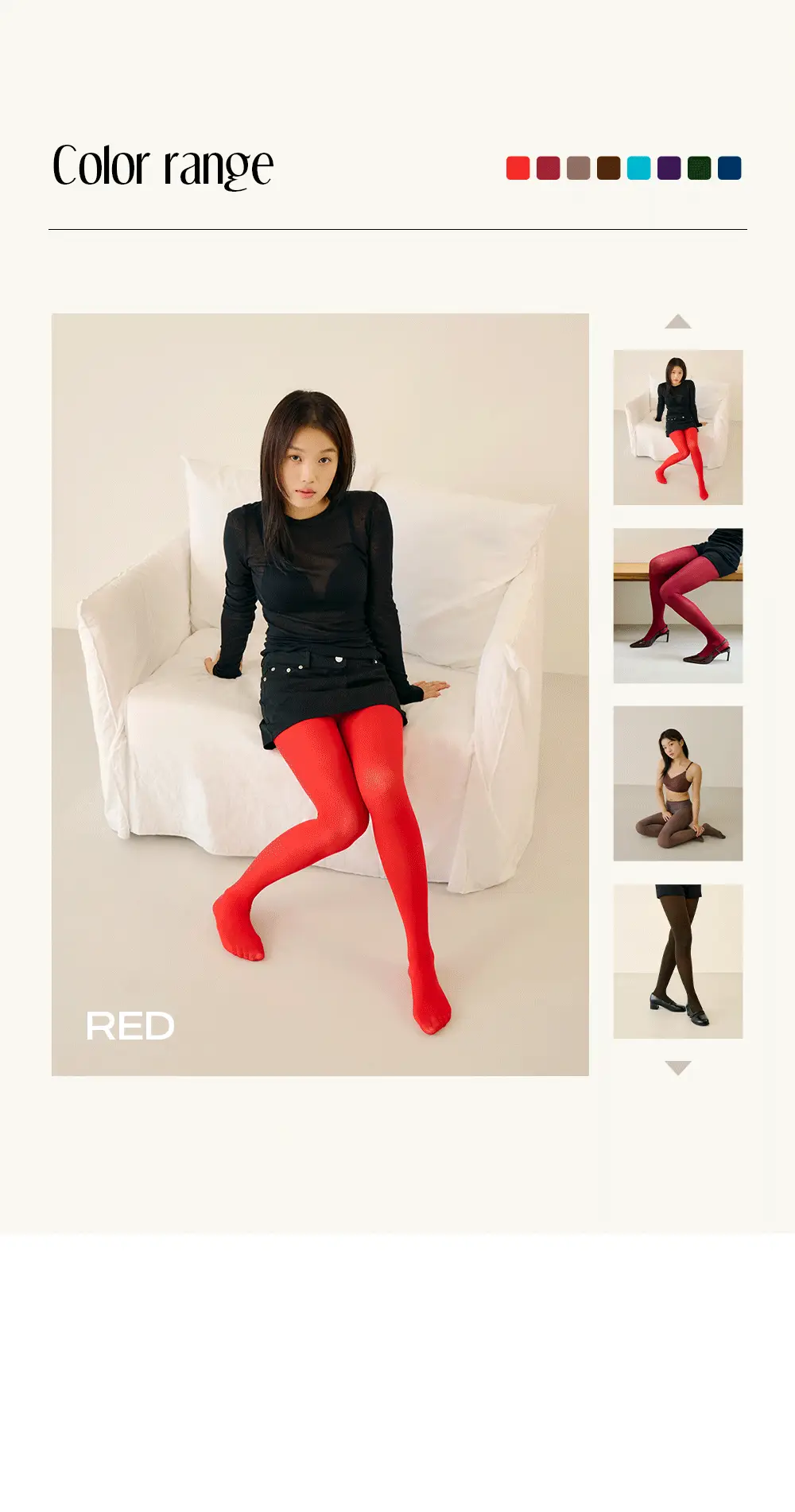 [류혜영 PICK] 마른파이브 넉넉 포인트 컬러 스타킹 8colors 상세페이지 12